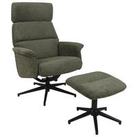 RELAXFÅTÖLJ SET i vävt tyg grön  - grön/svart, Design, metall/textil (74/106-96/72-101cm) - Carryhome