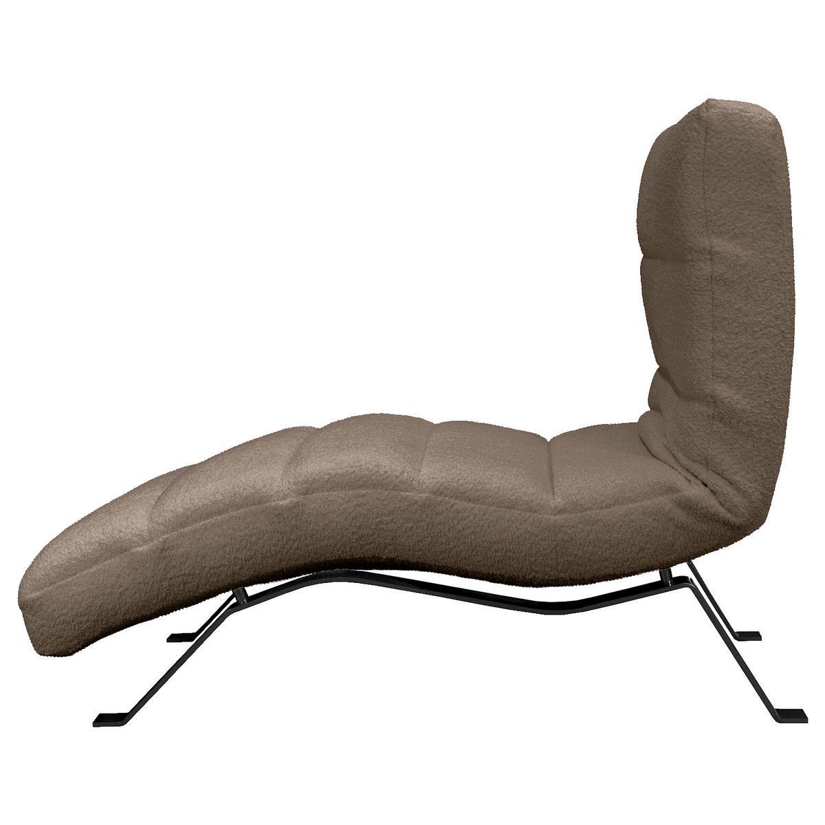 RELAXLIEGE in Bouclé Braun  - Schwarz/Braun, Design, Textil/Metall (65/65-95/171cm) - Livetastic