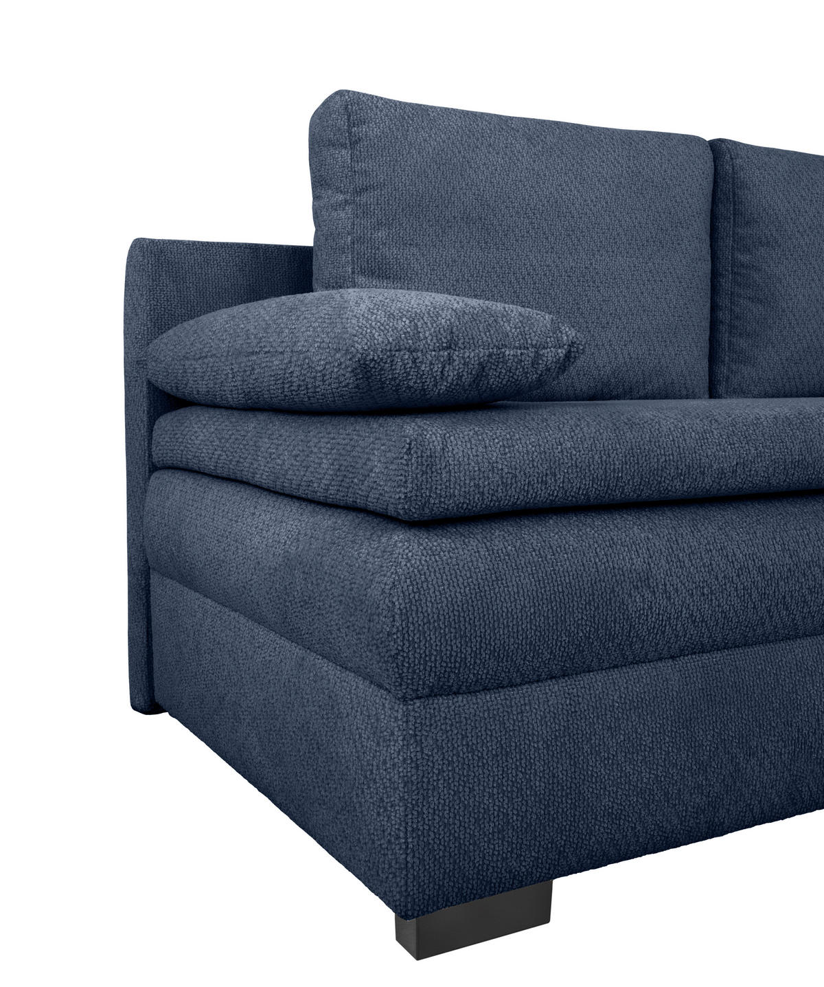 SCHLAFSOFA  mit Liegefunktion, Schlafen auf Sitzhöhe, Rücken echt Struktur Dunkelblau  - Schwarz/Dunkelblau, KONVENTIONELL, Kunststoff/Textil (195/93/83cm) - Carryhome