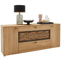 SIDEBOARD  in 211,9/89,5/45,2 cm  - Wildeiche/Graphitfarben, Natur, Holz/Metall (211,9/89,5/45,2cm) - Valnatura