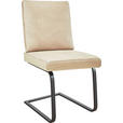 SCHWINGSTUHL  in Stahl Mikrofaser  - Beige/Schwarz, Design, Textil/Metall (46/92/60cm) - Dieter Knoll