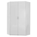 ECKSCHRANK 117/197/117 cm Weiß, Weiß Hochglanz  - Weiß Hochglanz/Alufarben, Design, Holzwerkstoff/Kunststoff (117/197/117cm) - Carryhome