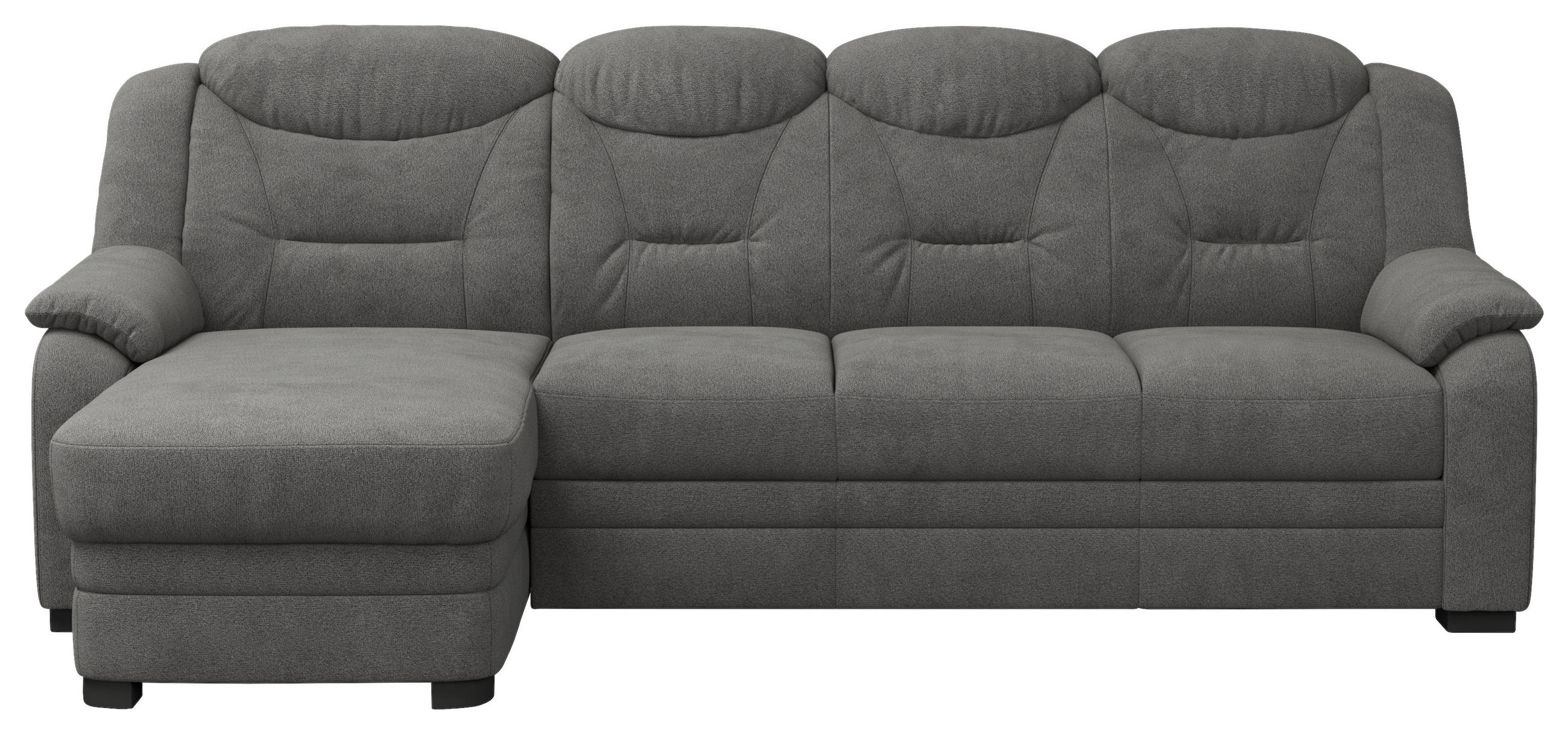 ECKSOFA Anthrazit Chenille Rücken echt  - Anthrazit, Basics, Kunststoff/Textil (162/257cm) - MID.YOU