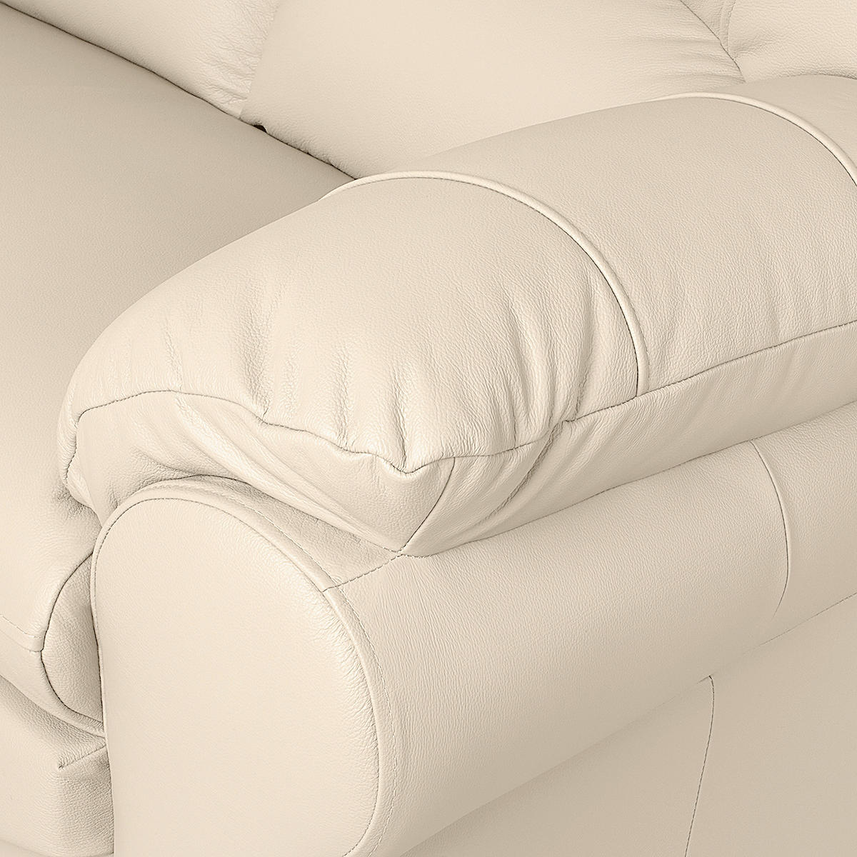 2-SITZER-SOFA in Echtleder Beige  - Beige/Schwarz, Design, Leder/Kunststoff (150/92/85cm) - Livetastic