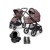 KINDERWAGENSET  SET Resea Fold   - Schwarz/Braun, Basics, Textil/Metall (116/57/94cm) - Moon