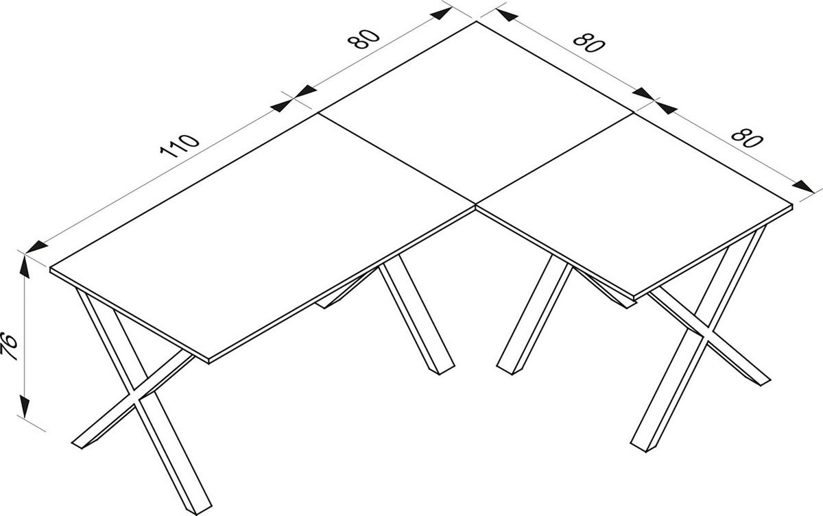 HÖRNSKRIVBORD 190/160/76 cm  in antracit, silver  - silver/antracit, Design, metall/trämaterial (190/160/76cm) - MID.YOU
