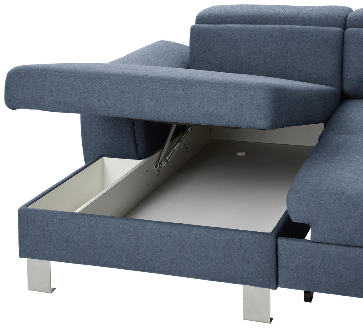 WOHNLANDSCHAFT in Webstoff Blau  - Blau/Silberfarben, Design, Textil/Metall (168/320/226cm) - Xora