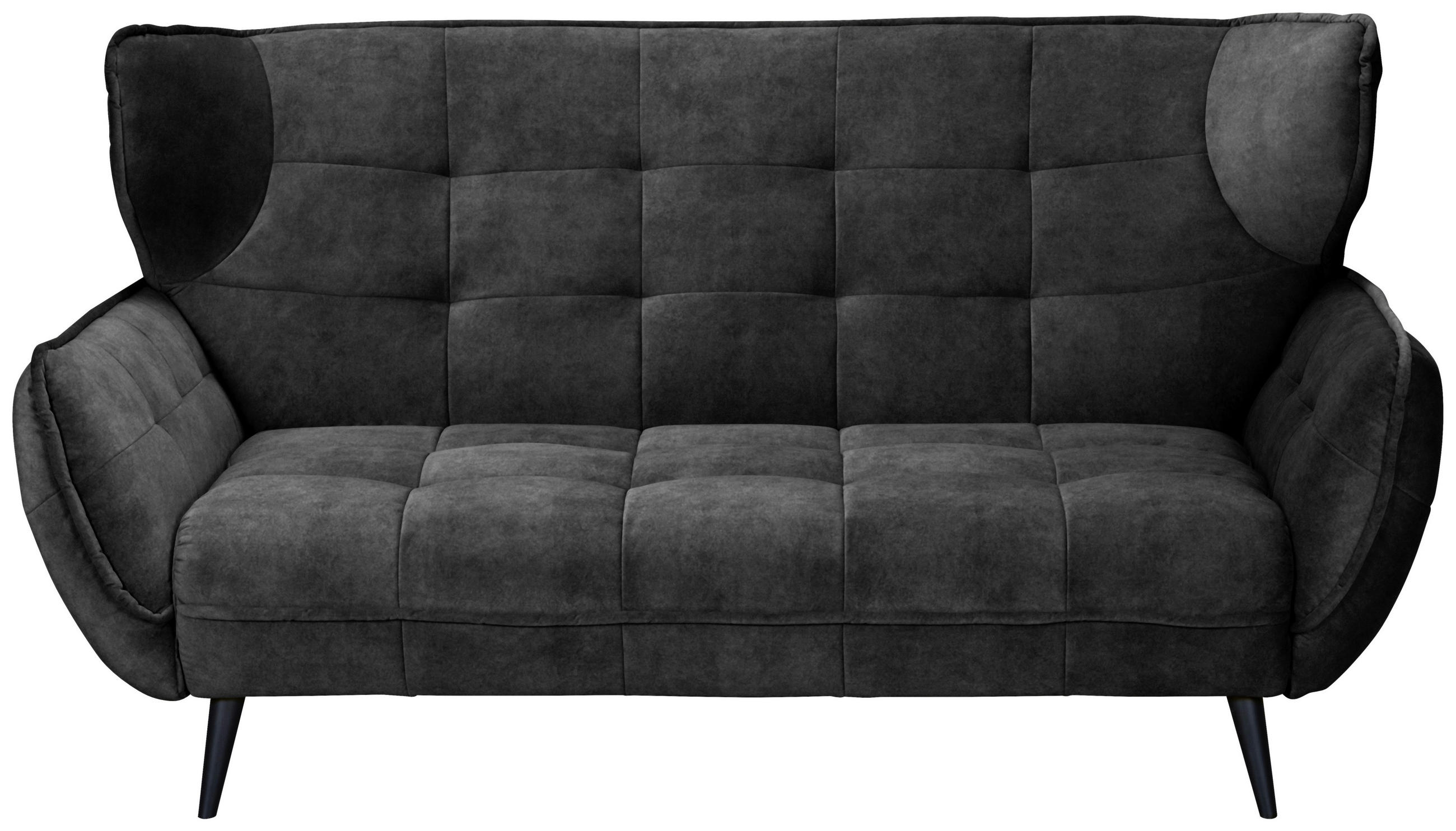 2-SITZER-SOFA  in Mikrofaser Anthrazit  - Anthrazit/Schwarz, MODERN, Textil/Metall (191/105/98cm) - MID.YOU