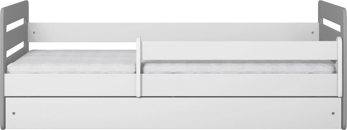 KINDER-/JUNIORBETT 80/140 cm  in Grau, Weiß  - Birkefarben/Weiß, MODERN, Holz/Holzwerkstoff (80/140cm) - MID.YOU