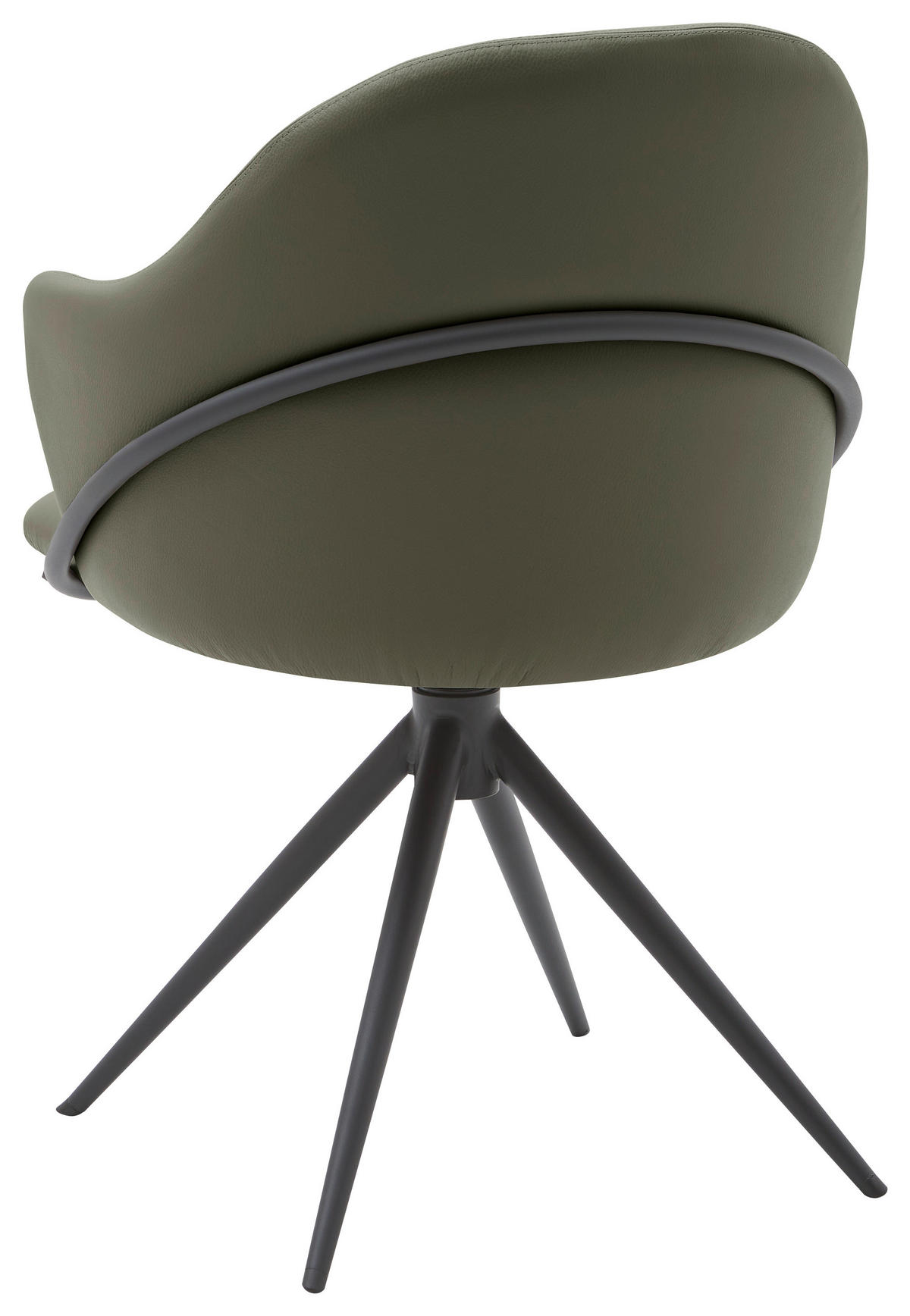 ARMLEHNSTUHL  in Echtleder pigmentiert  - Anthrazit/Grün, Design, Leder (57/84/44,5cm) - Emilio Belluti