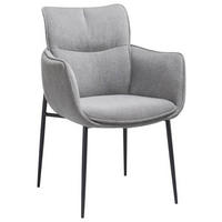 STOLICA SA RUKONASLONOM  svetlosiva       - svetlosiva/crna, Dizajnerski, metal/tekstil (68/88/64cm) - Novel
