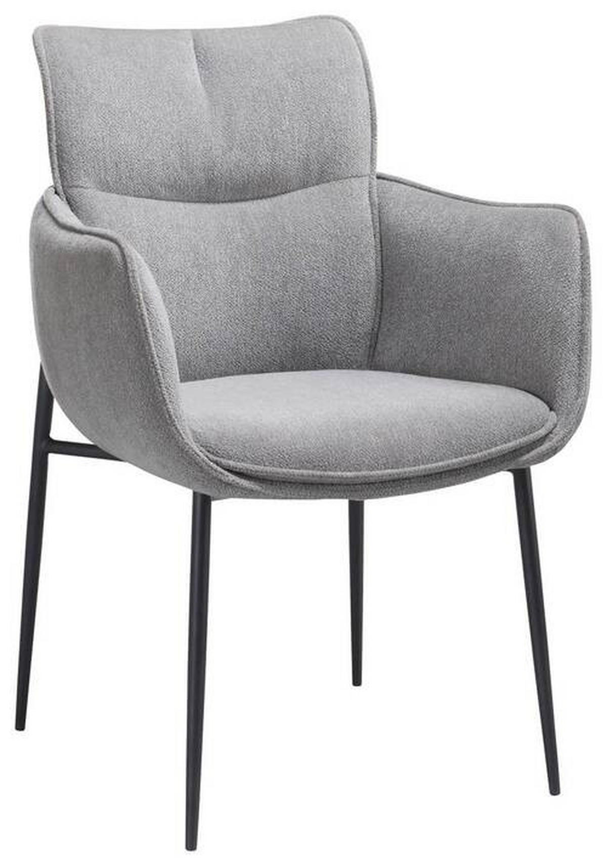 STOLICA SA RUKONASLONOM  svetlosiva       - svetlosiva/crna, Dizajnerski, metal/tekstil (68/88/64cm) - Novel