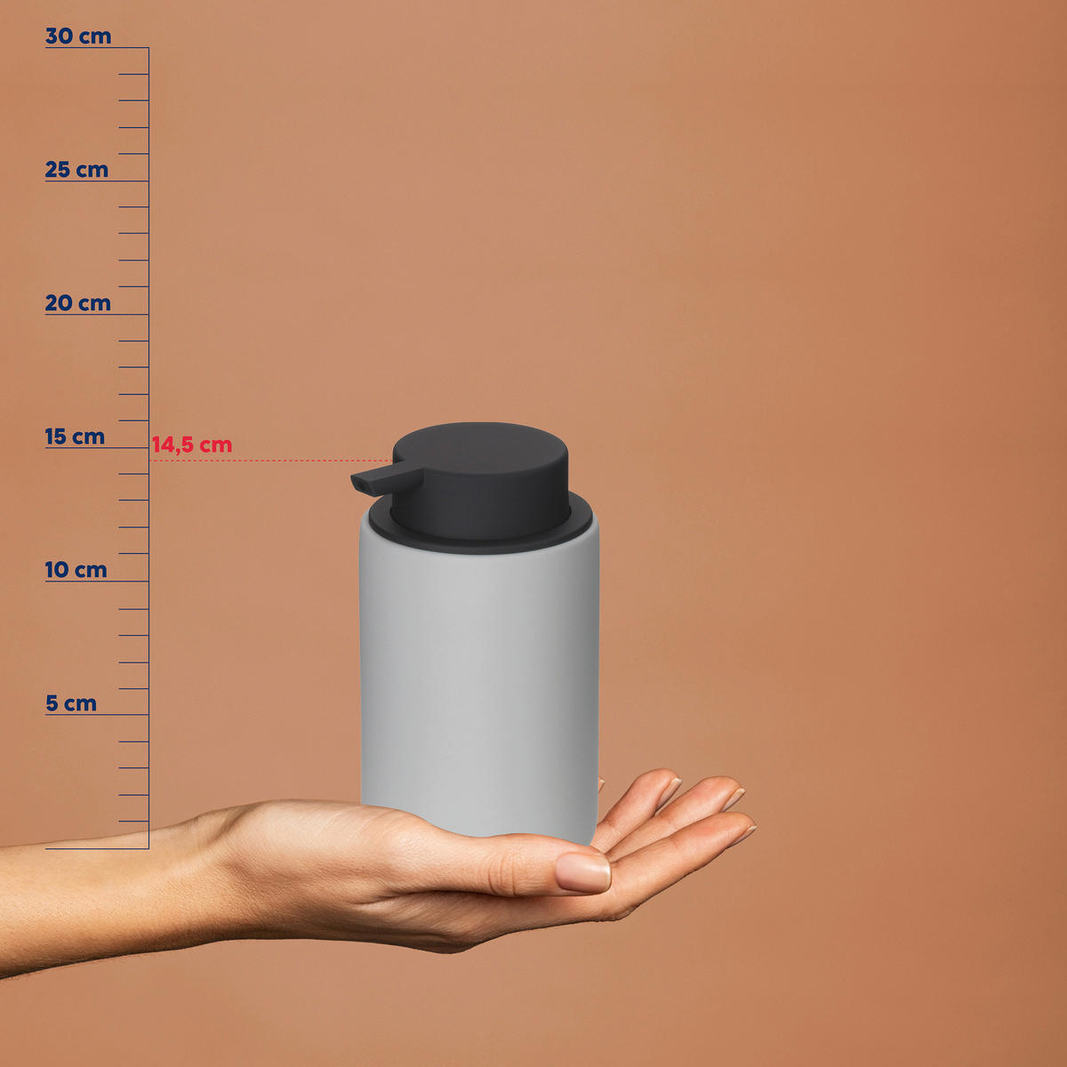 SEIFENSPENDER Keramik  - Hellgrau, Basics, Keramik (9/14,5cm) - Kela