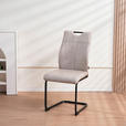STUHL-SET 4 Stück  in Mikrofaser  - Schwarz/Braun, Design, Textil/Metall (43/97/57cm) - Xora