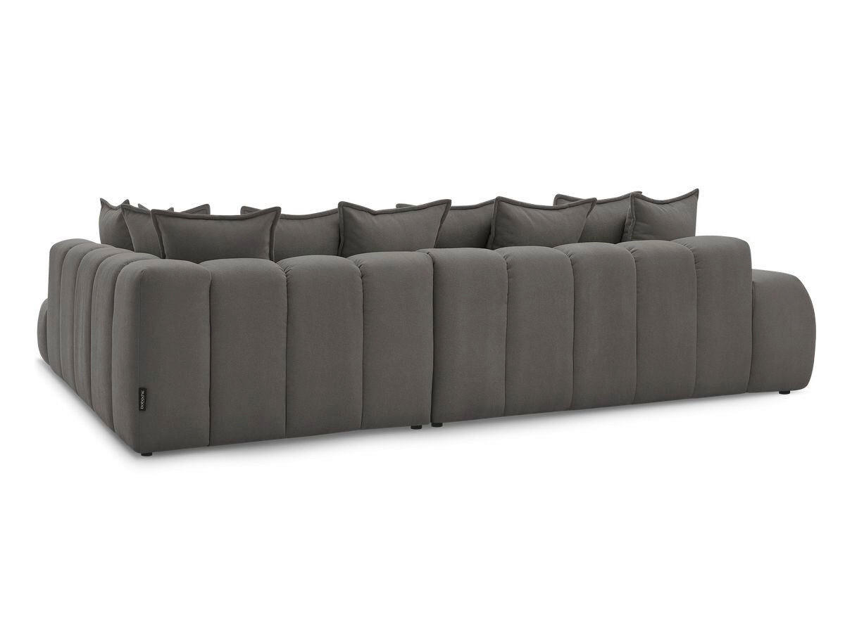 ECKSOFA Ottomane rechts  EVEREST Dunkelgrau Struktur  - Dunkelgrau/Schwarz, MODERN, Kunststoff/Textil (352/210cm) - Livetastic