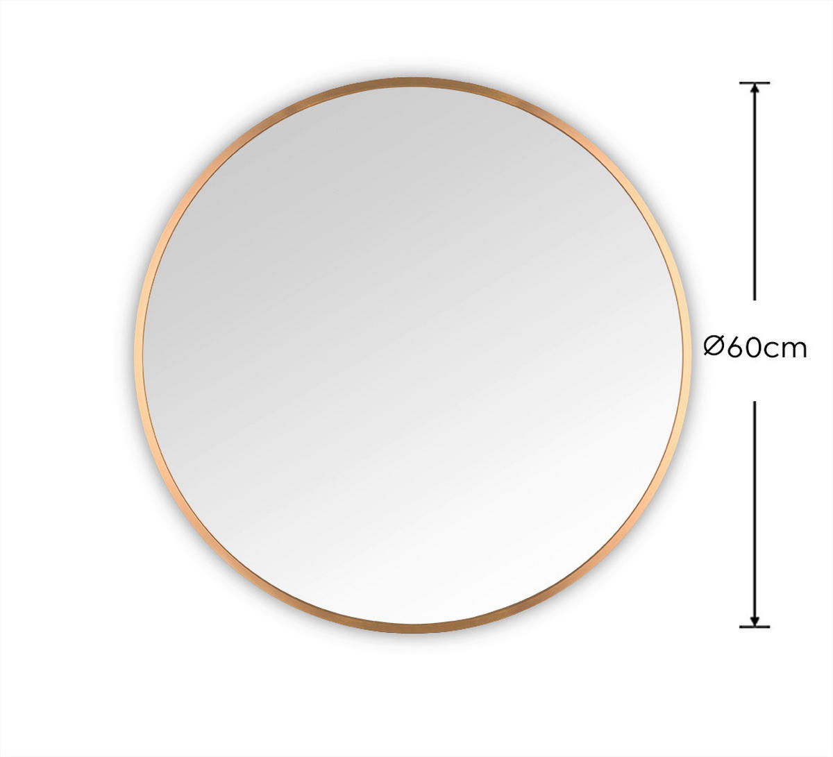 WANDSPIEGEL Goldfarben  - Goldfarben, Basics, Glas/Metall (60/60/2,8cm) - Milino