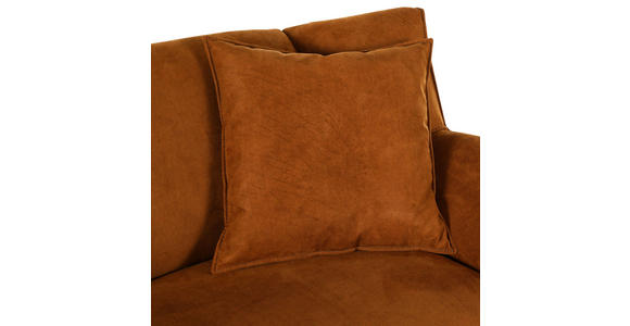 3-SITZER-SOFA TABALUGA Mikrofaser Cognac - Cognac/Schwarz, Design, Textil/Metall (203/90/95cm) - Carryhome