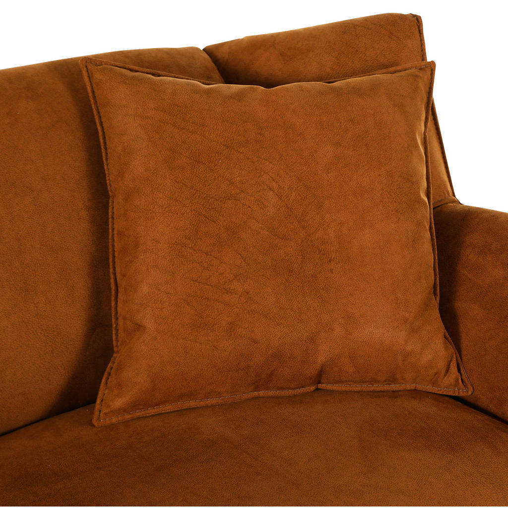 Thumbnail - Carryhome 3-Sitzer-Sofa Tabaluga, Cognac, Textil, Füllung: Polyester, 203x90x95 cm, Stoffauswahl, Wohnzimmer, Sofas & Co...