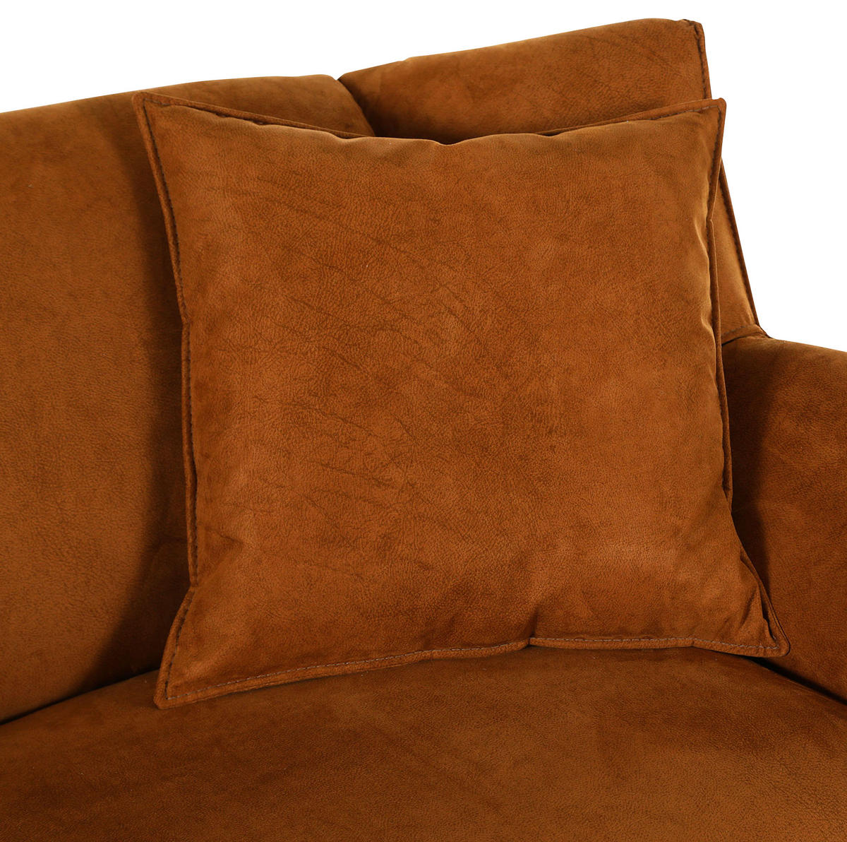 3-SITZER-SOFA TABALUGA Mikrofaser Cognac  - Cognac/Schwarz, Design, Textil/Metall (203/90/95cm) - Carryhome