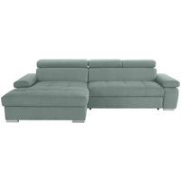 ECKSOFA in Velours Grün  183/292 cm  - Silberfarben/Grün, Design, Holz/Textil (183/292cm) - Livetastic