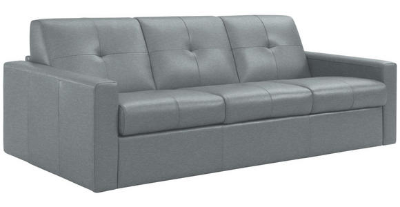SCHLAFSOFA Bard in Echtleder Silberfarben  - Silberfarben/Schwarz, KONVENTIONELL, Leder/Kunststoff (206/81/96cm) - Novel
