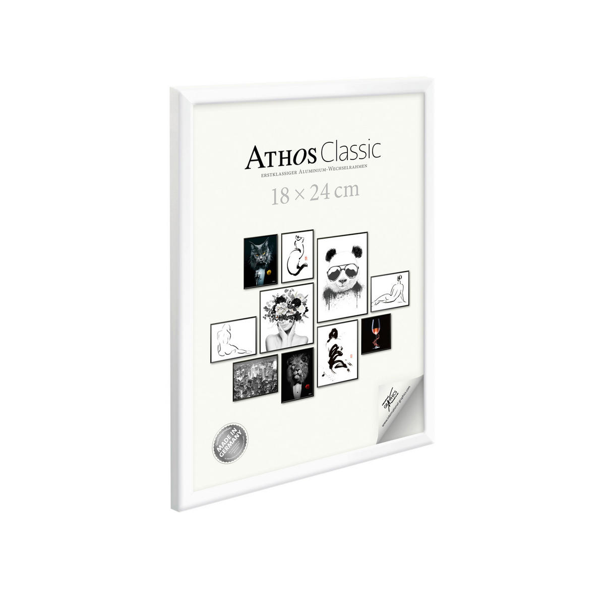 BILDERRAHMEN - Weiß Hochglanz, Basics, Papier/Holzwerkstoff (18/24/1,8cm)