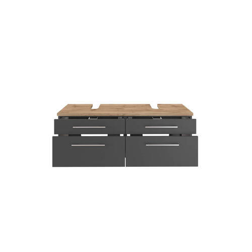 WASCHTISCHUNTERSCHRANK 120/41/47 cm  - Alufarben/Grau, KONVENTIONELL, Holzwerkstoff/Metall (120/41/47cm) - Xora