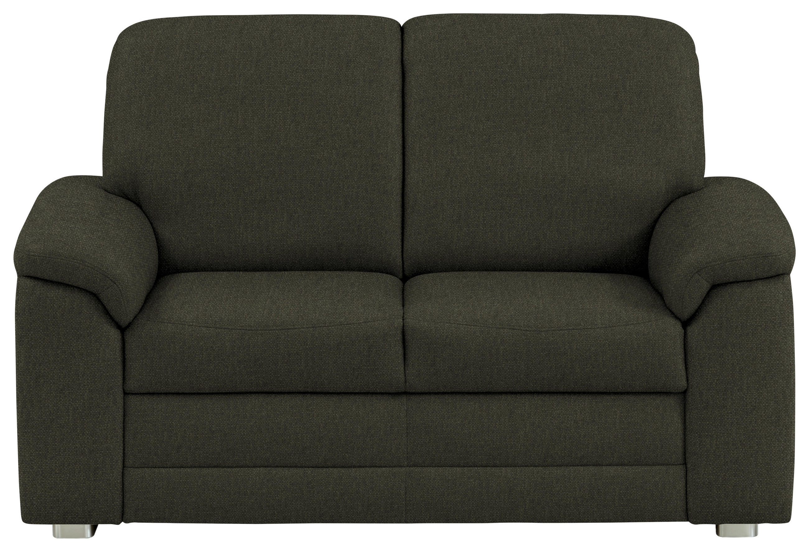2-SITZER-SOFA  in Chenille Dunkelgrün  - Dunkelgrün/Alufarben, KONVENTIONELL, Textil/Metall (156/96/89cm) - Beldomo Comfort