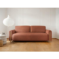 SCHLAFSOFA Hellrot  - Eichefarben/Hellrot, Design, Holz/Textil (244/97/97cm) - MID.YOU