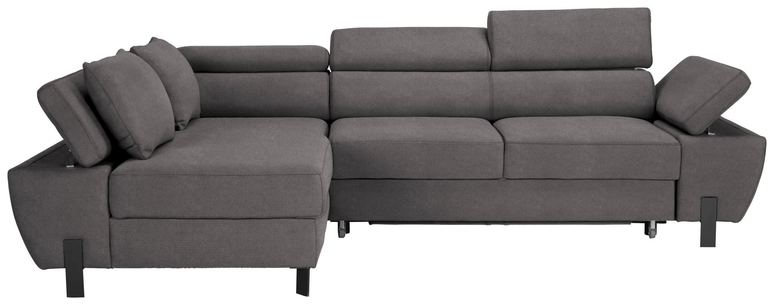 HÖRNSOFFA i vävt tyg mörkgrå  - mörkgrå/svart, Modern, metall/textil (93/90/277cm) - MID.YOU