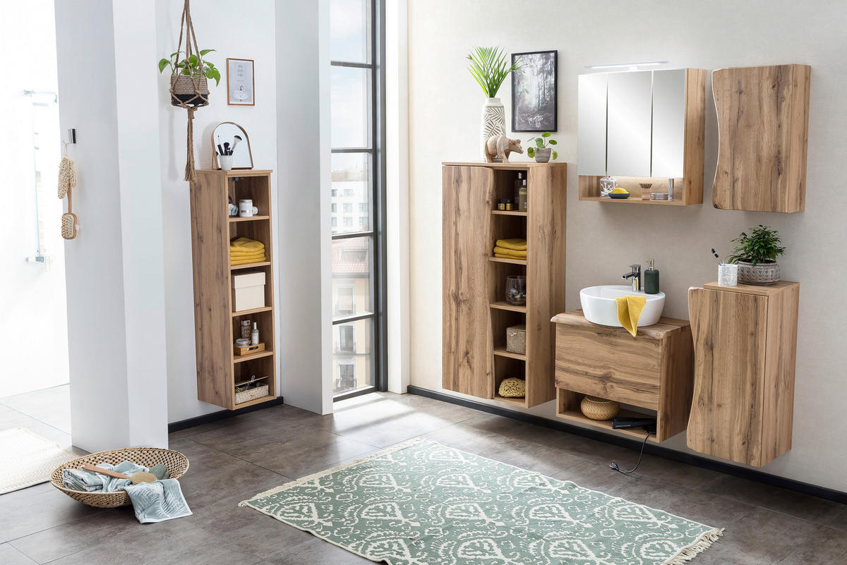 BADEZIMMERREGAL 30/130/35 cm  - Eiche Wotan, Natur, Holzwerkstoff (30/130/35cm) - Xora