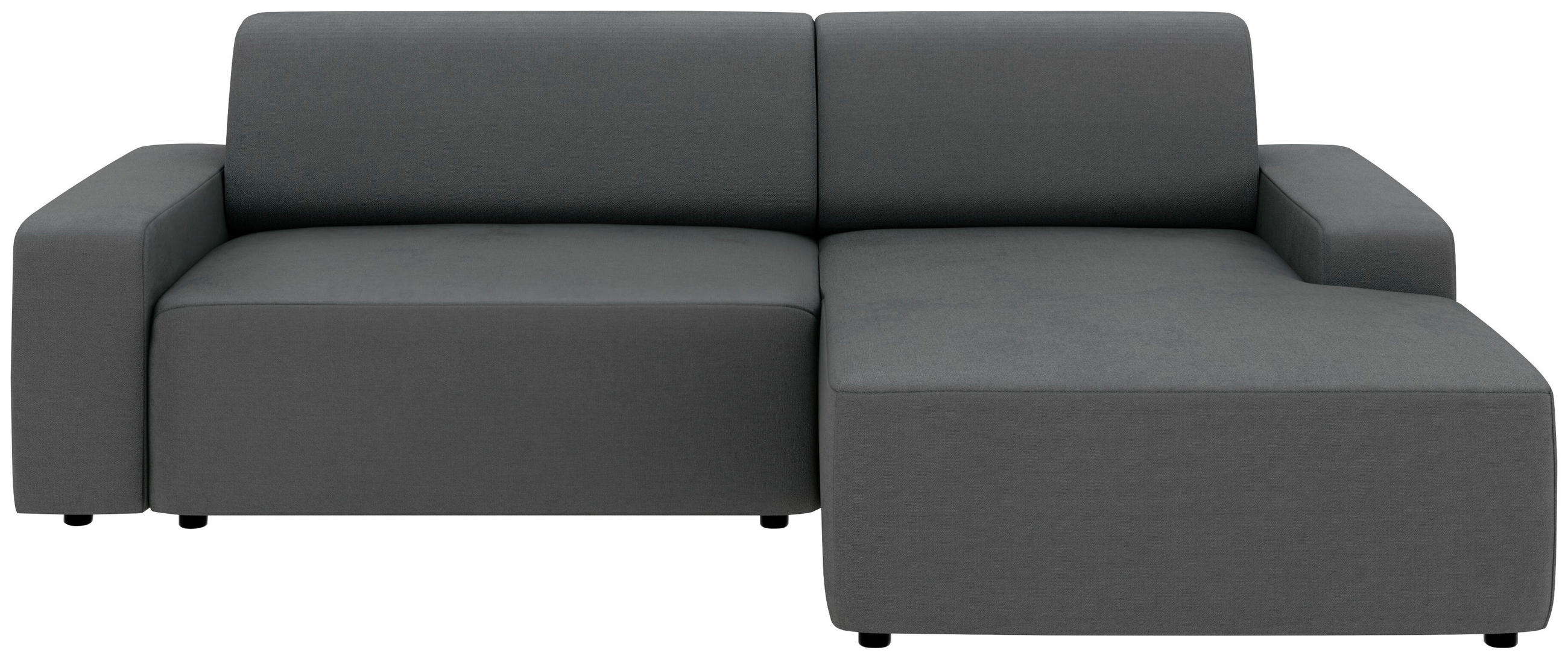 ECKSOFA in Struktur Anthrazit - Anthrazit/Schwarz, Modern, Kunststoff/Textil (246/162cm) - Trendmanufaktur