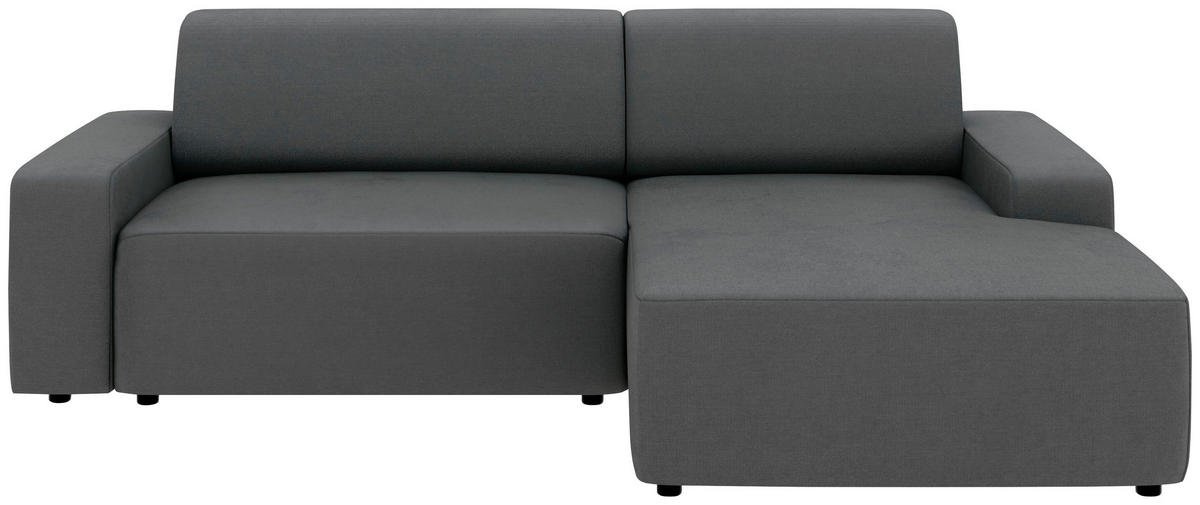 ECKSOFA in Struktur Anthrazit  - Anthrazit/Schwarz, Modern, Kunststoff/Textil (246/162cm) - Trendmanufaktur