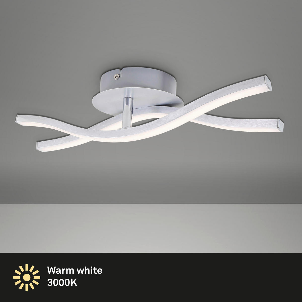 LED-TAKLAMPA 37/12/7,7 cm  - aluminiumfärg, Basics, metall (37/12/7,7cm)