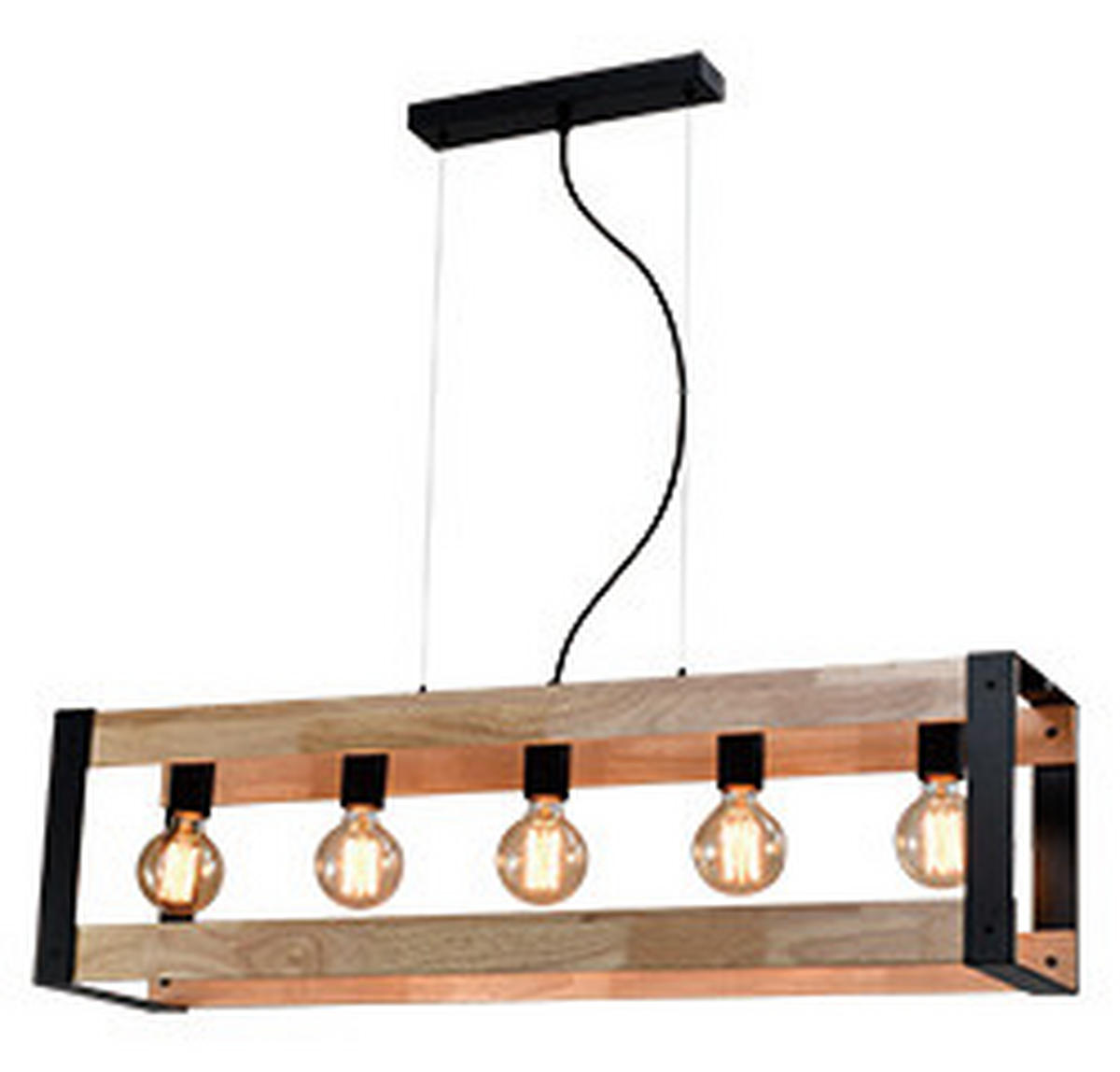 HÄNGLAMPA 90/20/100 cm  - svart, Natur, metall (90/20/100cm)