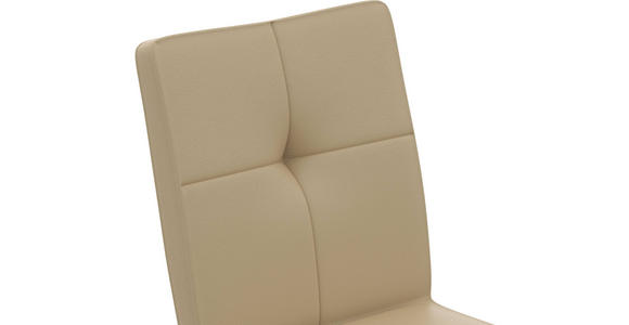 STUHL  Lederauswahl  Echtleder  - Beige, Design, Leder/Metall (45/96/58cm) - Moderano