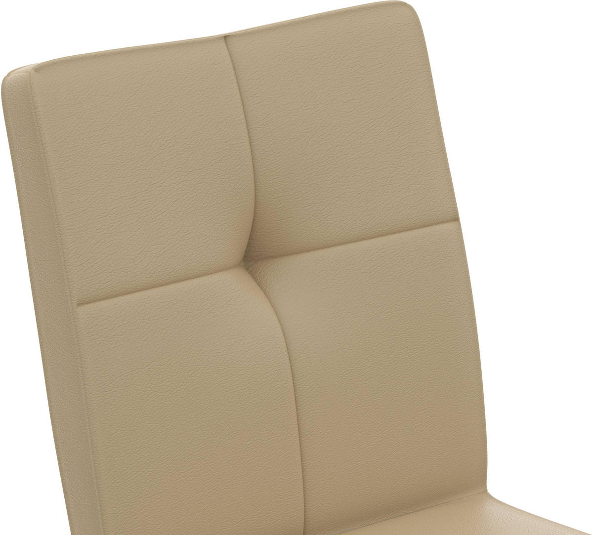 STUHL Echtleder Beige  - Beige, Design, Leder/Metall (45/96/58cm) - Moderano