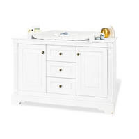 WICKELKOMMODE PINOLINO EMILIA 150/101/78 bzw 58 cm  - Anthrazit/Weiß, Trend, Holzwerkstoff/Metall (150/101/78 bzw 58cm) - Pinolino
