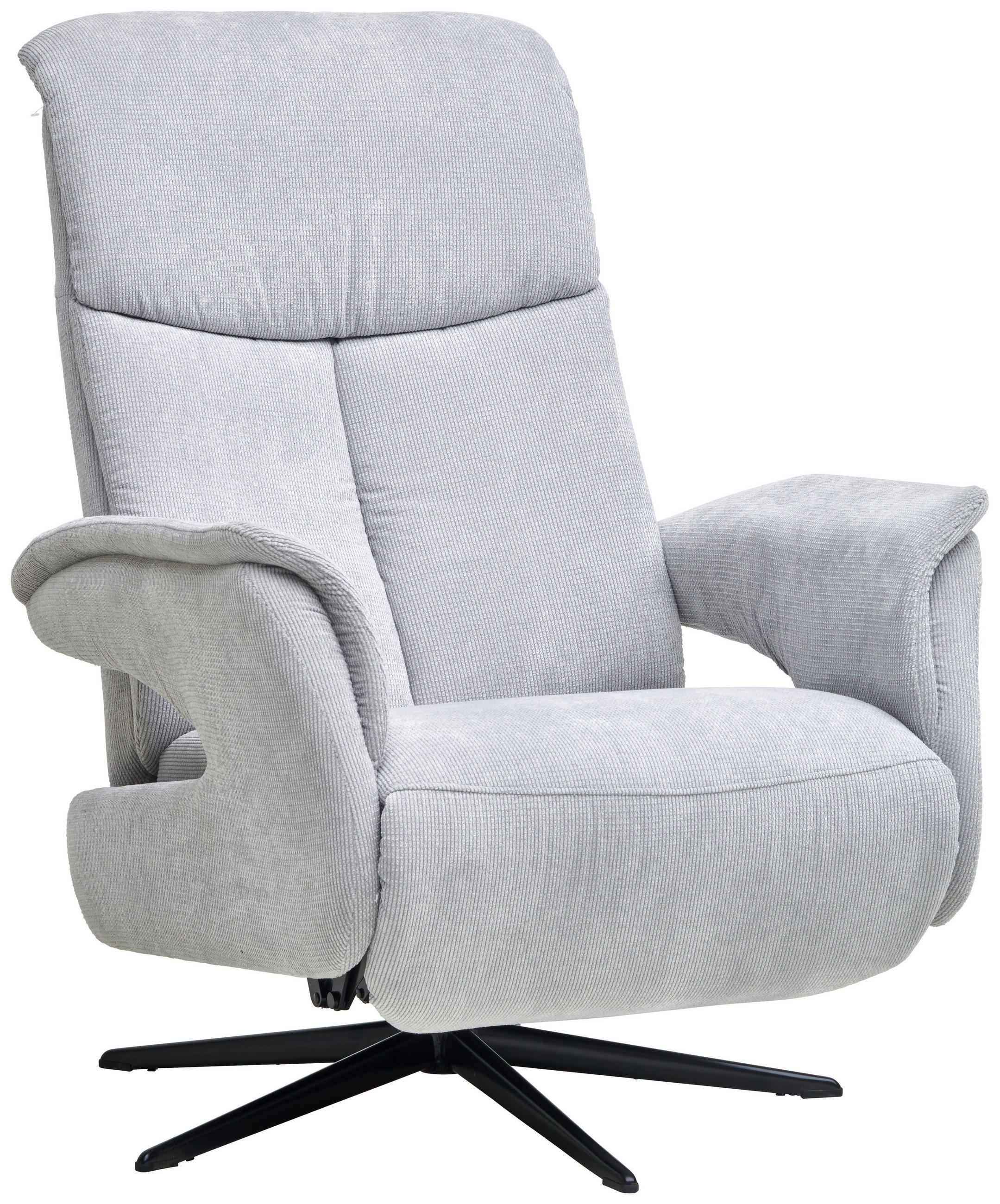 RELAXSESSEL in Textil Hellgrau  - Hellgrau/Schwarz, Design, Textil/Metall (78/101/88cm) - Welnova