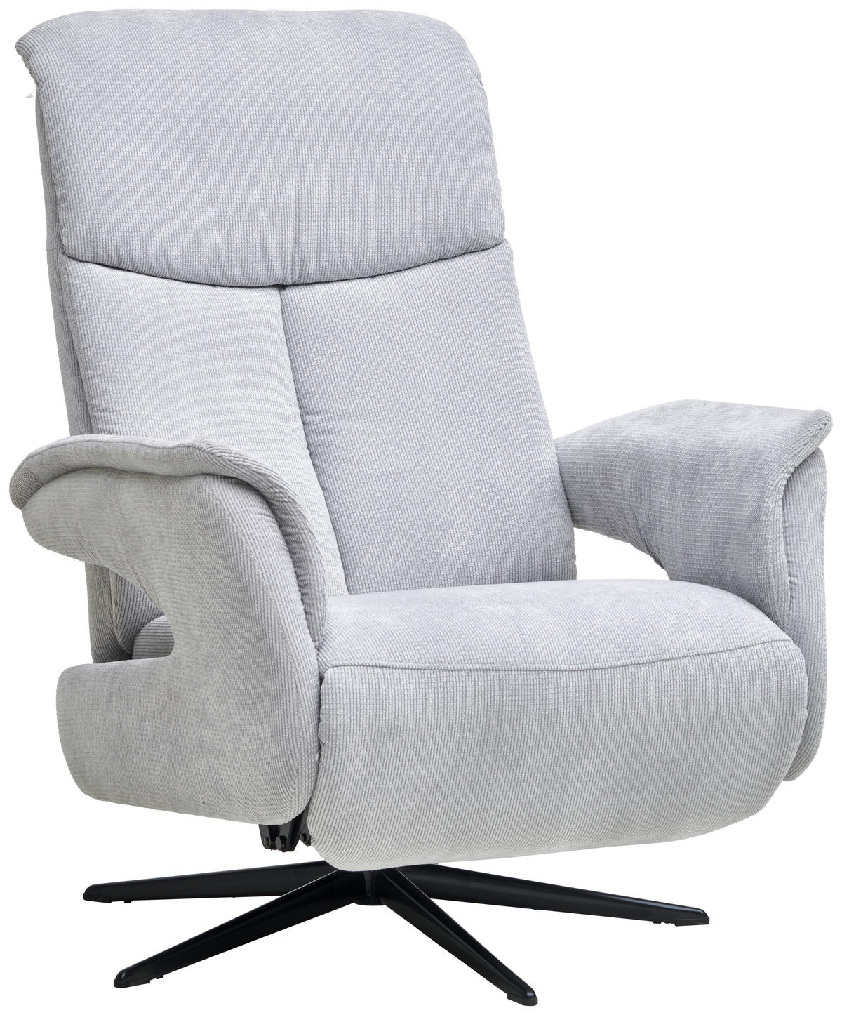 RELAXSESSEL Textil Hellgrau  - Hellgrau/Schwarz, Design, Textil/Metall (78/101/88cm) - Welnova