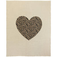 SCHMUSEDECKE Leo Heart  80/100 cm  - Taupe/Schwarz, Trend, Textil (80/100cm) - Patinio
