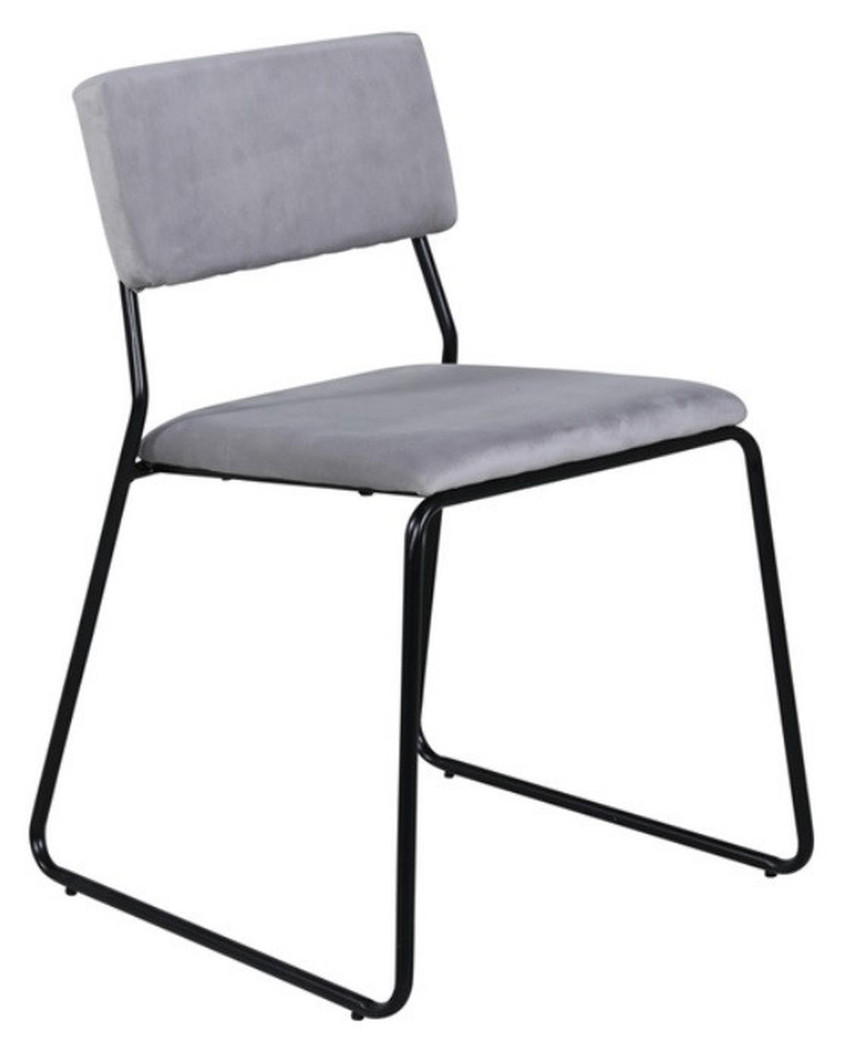 STOL stål sammet  - ljusgrå/svart, Design, metall/trä (40/76/52cm) - Niels Andersson