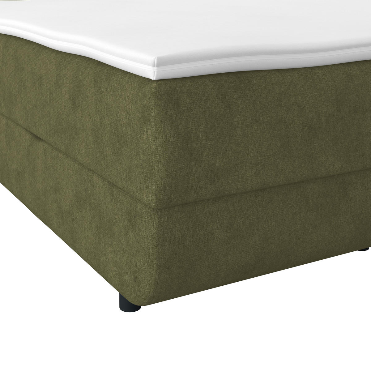 POLSTERBETT Bettkasten, Topper 200/200 cm  in Olivgrün  - Schwarz/Olivgrün, MODERN, Kunststoff/Textil (200/200cm) - MID.YOU