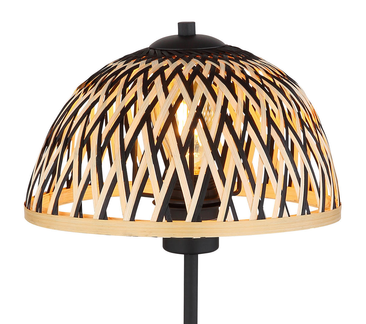 TISCHLEUCHTE - Schwarz/Naturfarben, Natur, Naturmaterialien/Metall (25/37cm) - Globo
