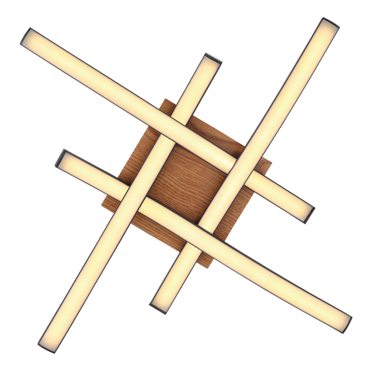 LED-TAKLAMPA 20 W 43/43/7,5 cm  - opal/svart, Design, metall/plast (43/43/7,5cm) - Globo