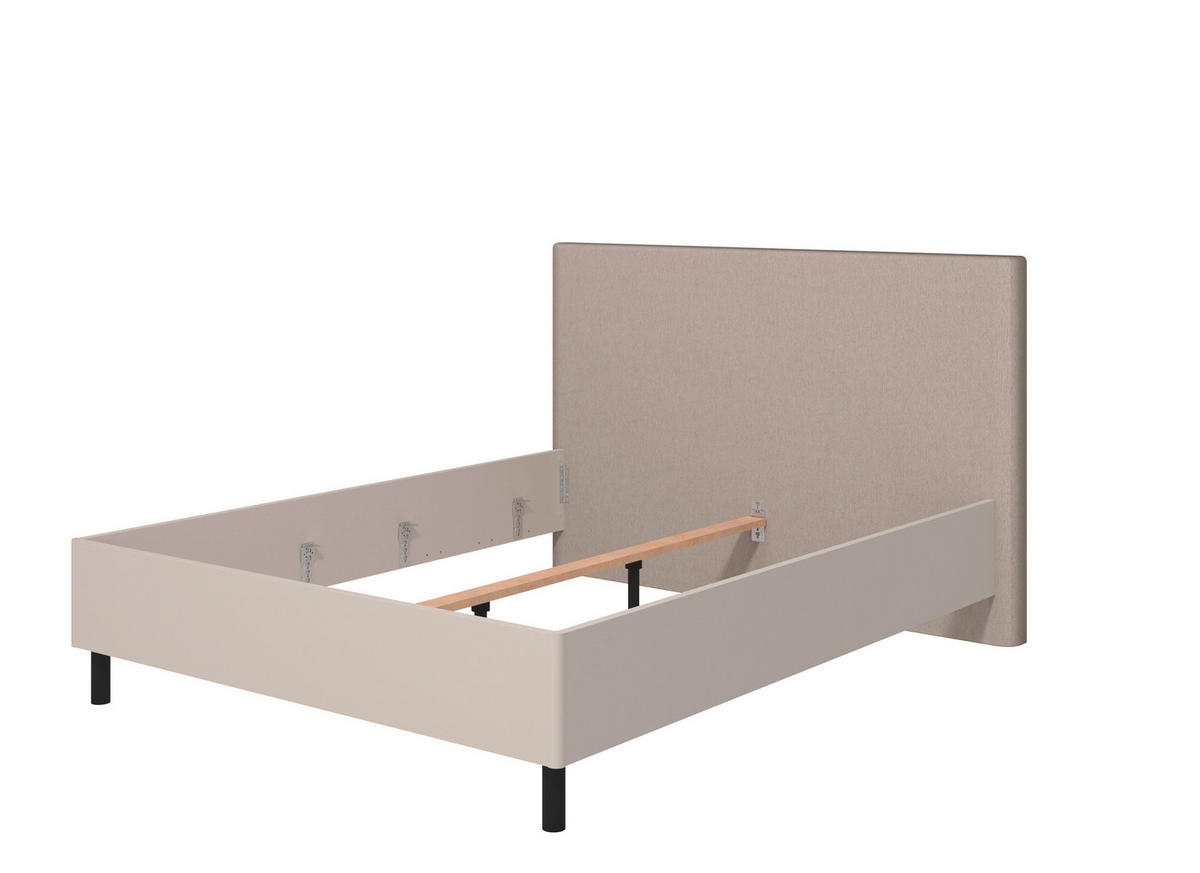 ÁGY 160/200 cm  kasmír  - fekete/kasmír, Basics, faalapú anyag/textil (160/200cm) - Carryhome
