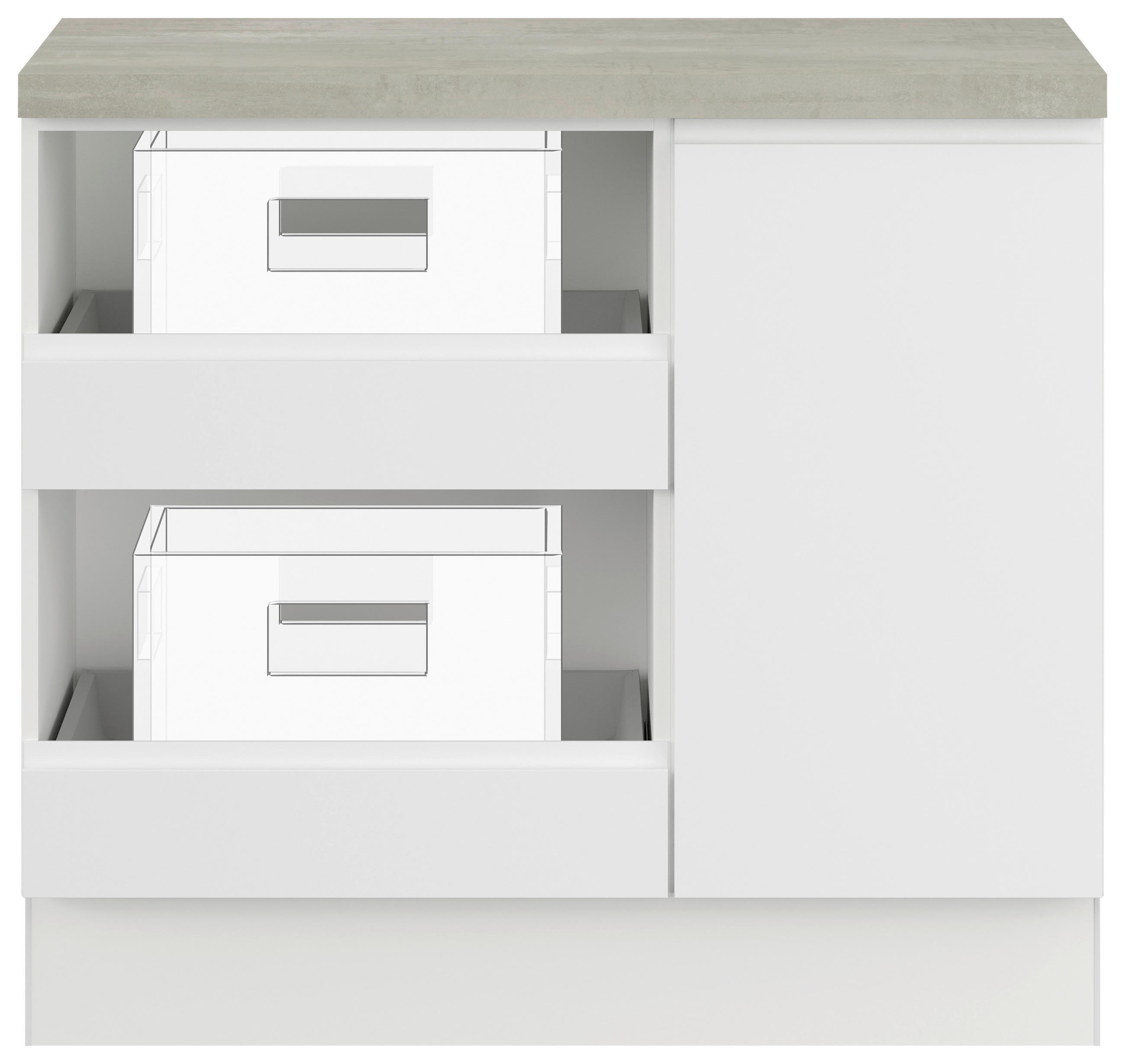 UNTERSCHRANK 100/91,8/58 cm   - Weiß, Basics, Holzwerkstoff (100/91,8/58cm) - Impuls