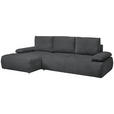 ECKSOFA  in Webstoff Dunkelgrau  - Dunkelgrau/Schwarz, KONVENTIONELL, Kunststoff/Textil (162/282cm) - Carryhome