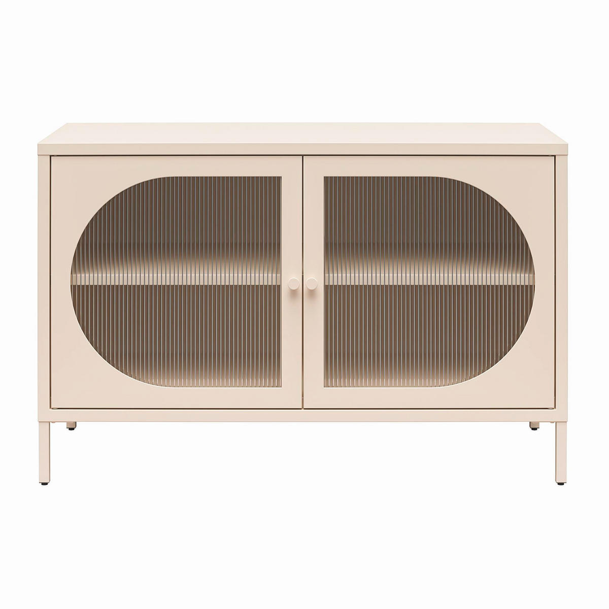 KOMMODE Luna   in 100/64/40 cm  - Creme, Design, Glas/Metall (100/64/40cm) - MID.YOU