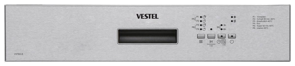 GESCHIRRSPÜLER VST60-6  - Silberfarben, Basics, Kunststoff/Metall (59,8/82/57,0cm) - Vestel